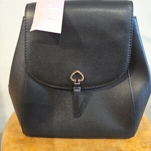 Authentic Kate Spade Black Backpack with Heart Detail NWT $350 Retail